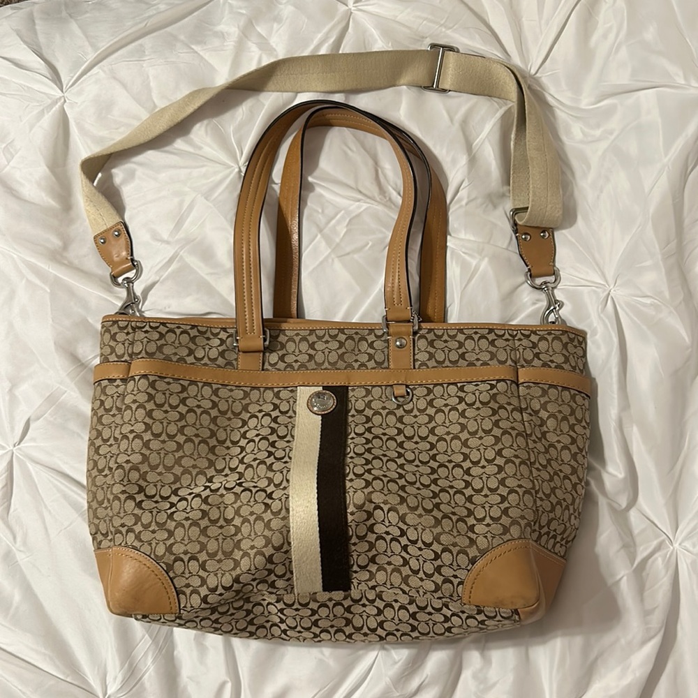 Brown Coach Diaper Bag
